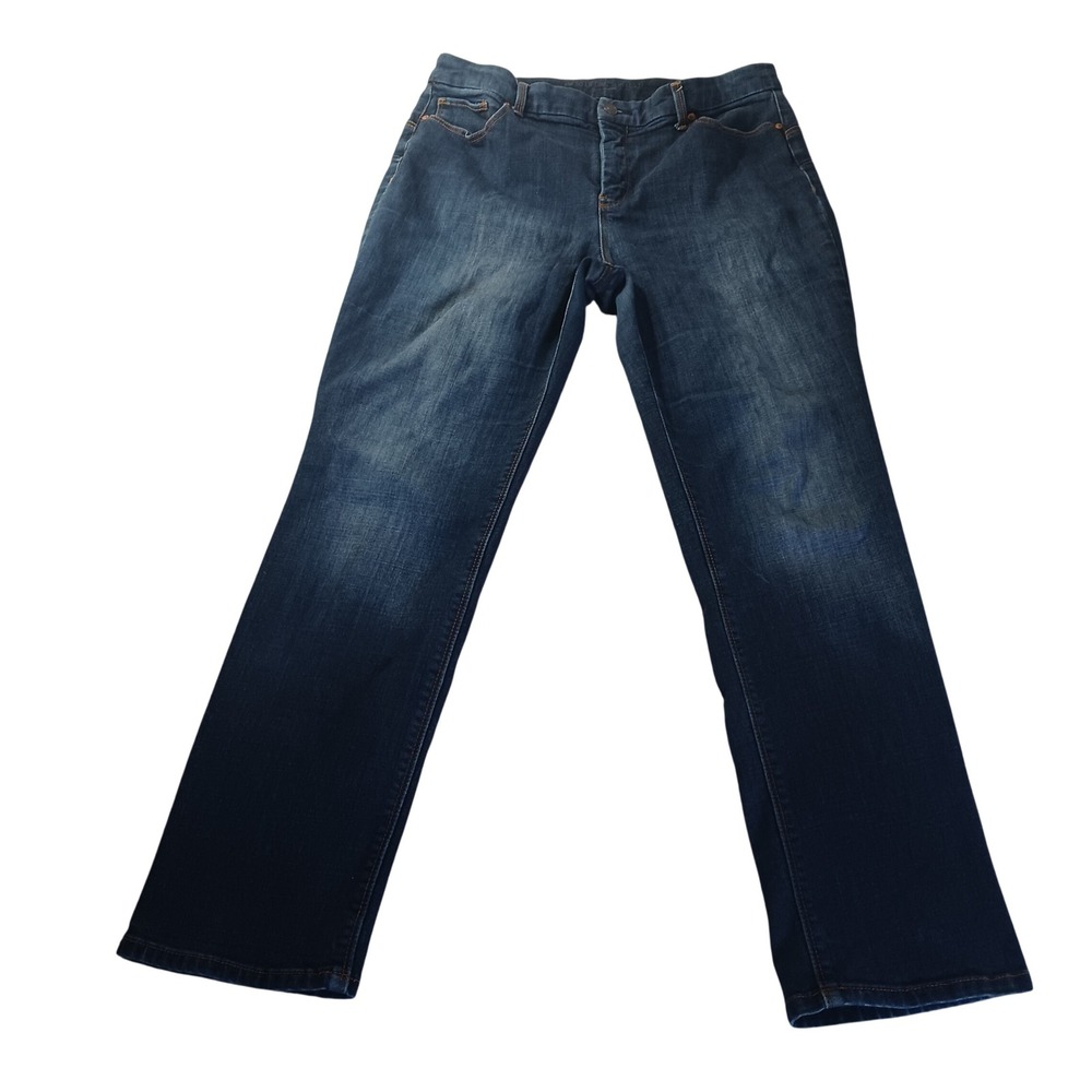 Chico's So Lifting Slim Leg Jeans Womens 1 Short Indigo Dark Wash US 8S Casual